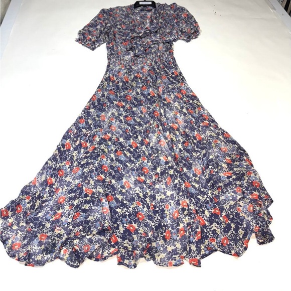 Polo by Ralph Lauren Floral Maxi Dress in Blue and Red - Picture 6 of 10